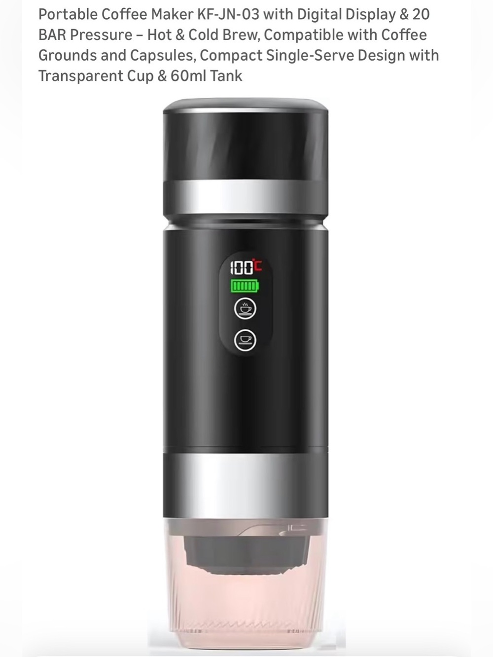 NIB Portable Espresso Machine Hot and Cold Brew